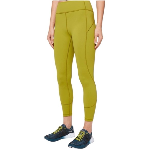 Lululemon Athletica In Movement Athletic Leggings Size 2 Women’s Golden Lime - Picture 1 of 7